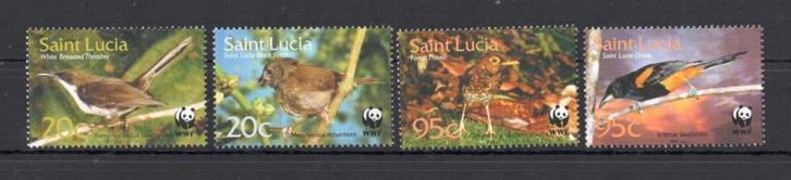 WWF set postzegels van de Landvogels van St. Lucia, Postzegels en Munten, Postzegels | Thematische zegels, Postfris, Dier of Natuur