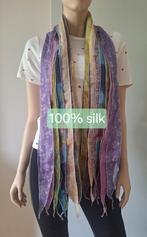 Kleurrijke patchwork sjaal 100% zijde speels en luchtig, Silk Route, Ophalen of Verzenden, Nieuw, Sjaal