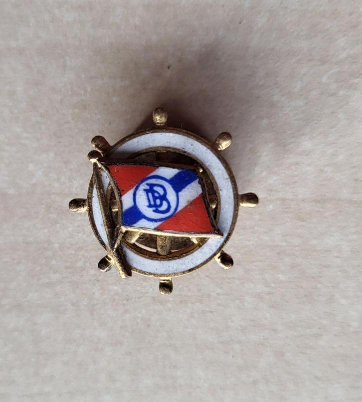 Scheepvaart DB De Biesbosch Dordrecht Scheepswerf knoop, Verzamelen, Speldjes, Pins en Buttons, Gebruikt, Speldje of Pin, Overige onderwerpen