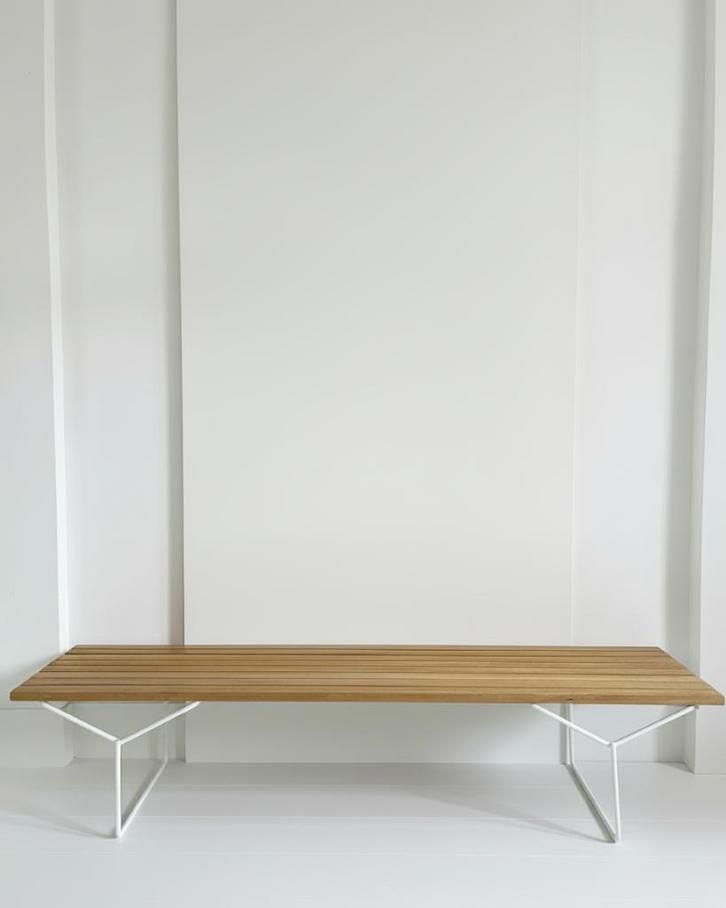 houten bank, Huis en Inrichting, Banken | Bankstellen, Gebruikt, Rechte bank, Overige maten, 150 tot 200 cm, Minder dan 75 cm