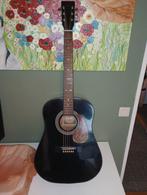 Vintage Hondo Western gitaar - Zwart, Muziek en Instrumenten, Snaarinstrumenten | Gitaren | Akoestisch, Ophalen, Gebruikt, Western- of Steelstringgitaar