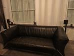 Zwart lederen bankstel Rolf Benz, 3 zits, Ophalen, Gebruikt, Minder dan 75 cm, Driepersoons