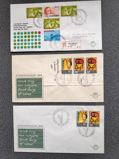 FDC's E76 (2x) en E81 met combinatie uit blok, Postzegels en Munten, Postzegels | Eerstedagenveloppen, Nederland, Verzenden