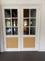 Mooie dubbele binnendeuren met glas, Doe-het-zelf en Verbouw, Deuren en Horren, Ophalen, 80 tot 100 cm, 215 cm of meer, Binnendeur