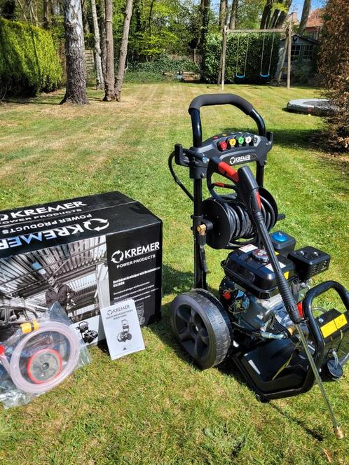 Kremer KR-170B benzine hogedrukreiniger NIEUW!, Tuin en Terras, Hogedrukreinigers, Nieuw, Benzine, Met regelbare waterdruk, Met autostop en -start