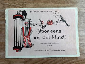 Hoor eens hoe dat klinkt 1/ pianoles voor kinderen /jaren 50 beschikbaar voor biedingen