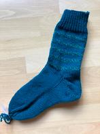 Handgebreide extra dikke wollen sokken blauwgroen 40/41, Nieuw, Blauw, Ophalen of Verzenden, Sokken en Kniesokken