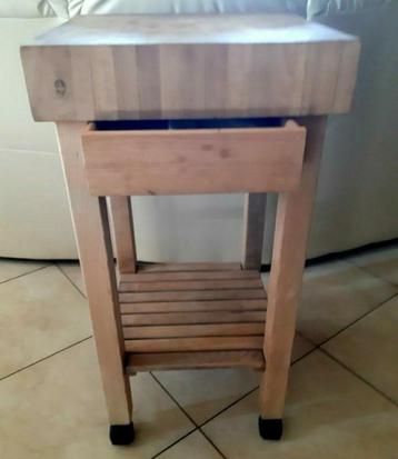keuken houten bijzettafel hakblok slagerstafel lade wielen beschikbaar voor biedingen