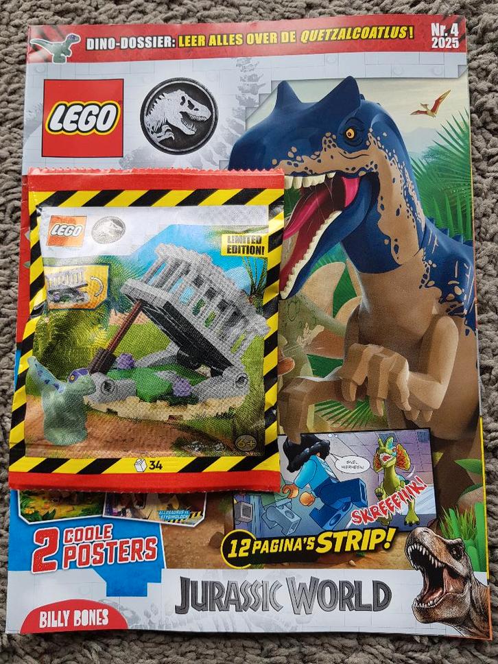 Tijdschrift: Lego Jurassic World 4 - 2025 + mini-set (nieuw), Kinderen en Baby's, Speelgoed | Duplo en Lego, Nieuw, Lego, Complete set