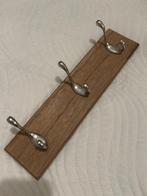 Houten Kapstok met 3 Metalen Haken, Wandkapstok, Ophalen of Verzenden, Zo goed als nieuw, Minder dan 100 cm