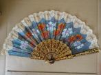 Indonesische waaier vintage hoornen waaier zijde kant 44x24, Antiek en Kunst, Ophalen of Verzenden