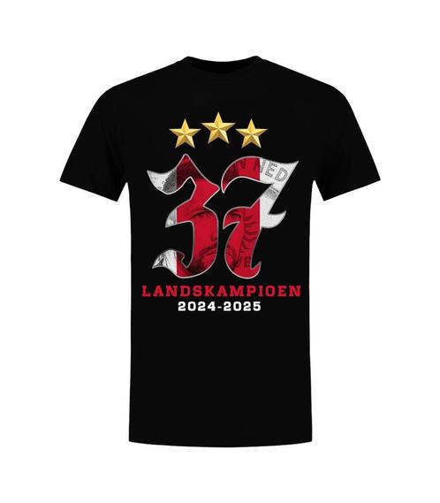 Ajax landskampioen T-shirt 2024 -2025, Kleding | Heren, T-shirts, Nieuw, Overige maten, Zwart, Verzenden