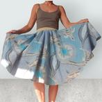 Swingrok / cirkel rok schildpadden grijsblauw Nieuw mt 3638, Kleding | Dames, Rokken, Overige kleuren, -, -, Nieuw