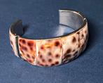 Vintage armband gepolijste.Tijger Shell verstelbaar, Verzenden, Zo goed als nieuw, Zilver