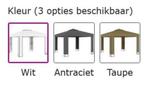 Paviljoen 3x3 partytent wit taupe + LED-slinger GRTS BEZORGD, Tuin en Terras, Partytenten, Verzenden, Minder dan 4 meter, Nieuw