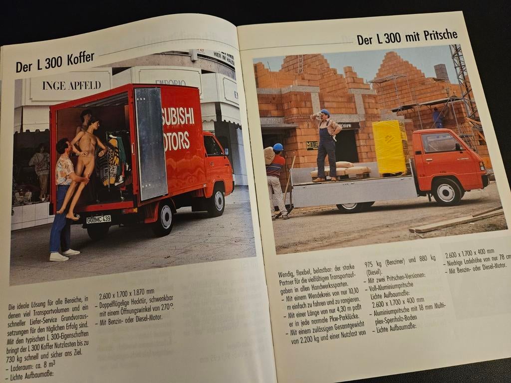 Brochure Mitsubishi Nutzfahrzeuge L300 & Canter 1989, Ophalen of Verzenden, Zo goed als nieuw, Mitsubishi
