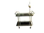 Vintage retro messing serveerwagen, dranken wagen, barcart, Huis en Inrichting, Ophalen of Verzenden, Gebruikt