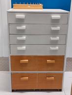 Vintage papierkast ladekast schoolkast papierwarenkast, Ophalen, Gebruikt, Kast, 105 cm of meer