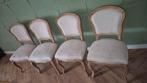 Set van 4 vintage stoelen, Ophalen, Hout, Gebruikt, Wit