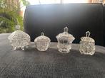 Vintage glazen potjes met deksel, Antiek en Kunst, Ophalen of Verzenden