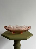 Vintage roze persglas schaal, Ophalen of Verzenden, Zo goed als nieuw, Rond, Glas