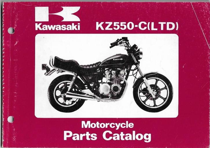 Kawasaki KZ550 C LTD Parts List (1858z), Motoren, Handleidingen en Instructieboekjes, Kawasaki, Verzenden