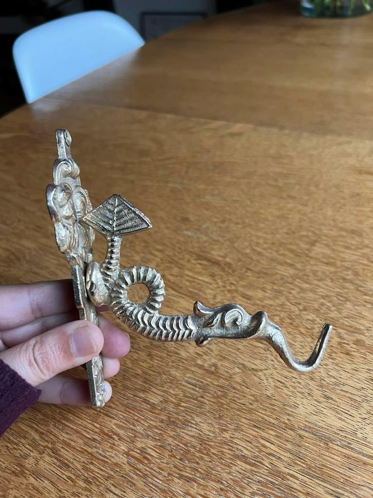 Vintage messing wandhaak, Antiek en Kunst, Antiek | Koper en Brons, Koper, Ophalen of Verzenden