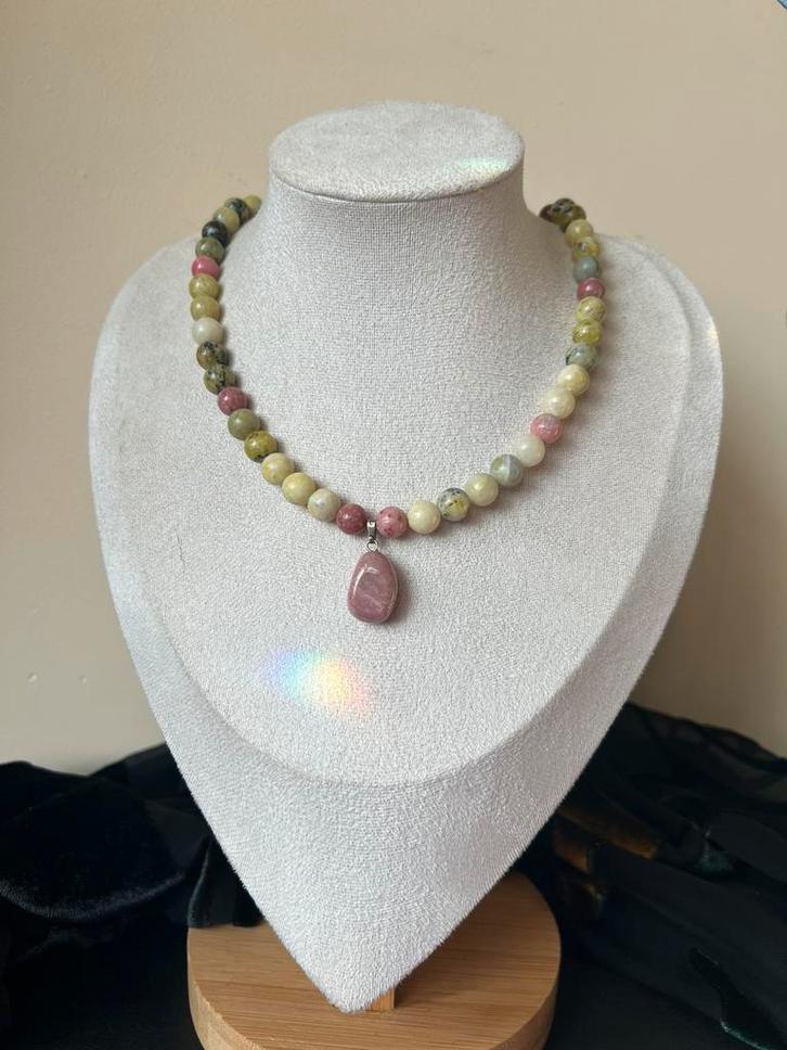 Lizardiet serpentijn thuliet hanger hoge trilling kundalini, Sieraden, Tassen en Uiterlijk, Kettingen, Nieuw, Steen of Mineraal