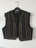 Zara gilet zwart met goud geborduurde pailletten xs als nieu, Nieuw, Ophalen of Verzenden, Maat 34 (XS) of kleiner, Zara