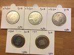 5 dubbelkop munten. 3 rijksdaalders en 2 gulden munten 1980, Ophalen of Verzenden, Koningin Juliana