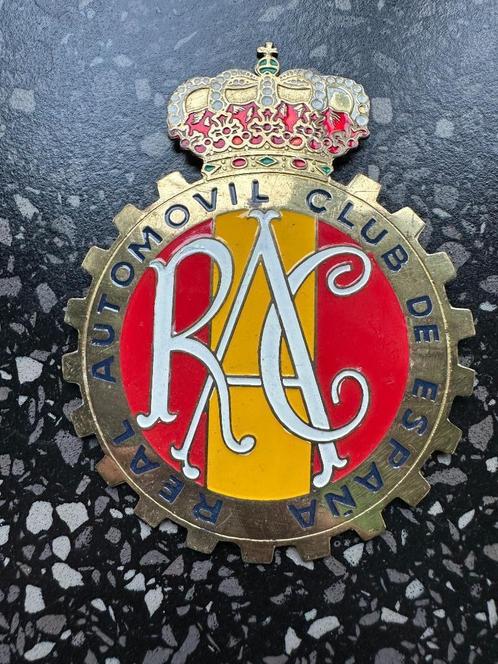RAC Real Automovil Club De Espana embleem tbv Oldtimer auto, Verzamelen, Merken en Reclamevoorwerpen, Gebruikt, Gebruiksvoorwerp