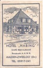 Aalden Zweelo Hotel "Habing" suikerzakje 60er jaren, Ophalen of Verzenden, Nederland
