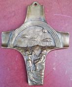 Religieuze hanger. Brons. 7.7/9.9 cm., Ophalen, Zo goed als nieuw, Sieraad, Christendom | Katholiek