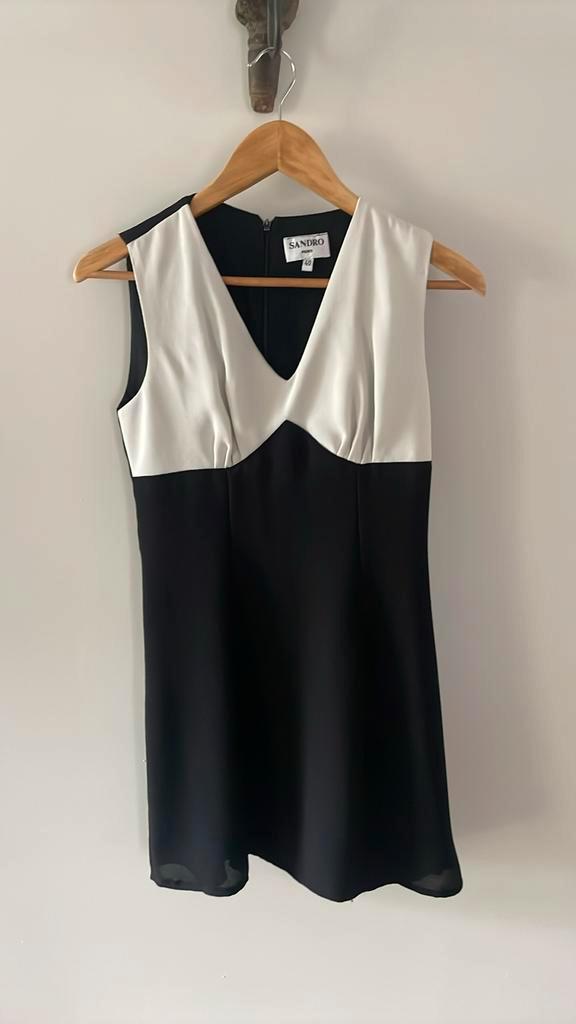 Vintage Sandro Paris jurk, Kleding | Dames, Jurken, Gedragen, Maat 34 (XS) of kleiner, Zwart, Boven de knie, Ophalen of Verzenden