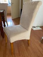 Set van 4 eetkamer stoelen, Vier, Gebruikt, Stof, Wit