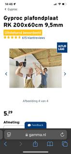 Gipsplaten 200 x 60 cm (22 stuks), Doe-het-zelf en Verbouw, Platen en Panelen, Ophalen, Nieuw, Overige materialen, Minder dan 20 mm