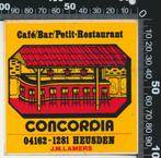 Sticker: Cafe Bar Petit Restaurant Concordia - Heusden, Ophalen of Verzenden, Zo goed als nieuw, Bedrijf of Vereniging