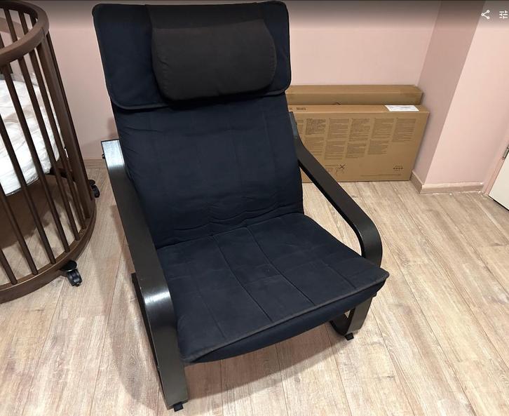 Comfortabele loungestoel – zwart – in nette staat, Huis en Inrichting, Fauteuils, Gebruikt, 50 tot 75 cm, 75 tot 100 cm, Ophalen