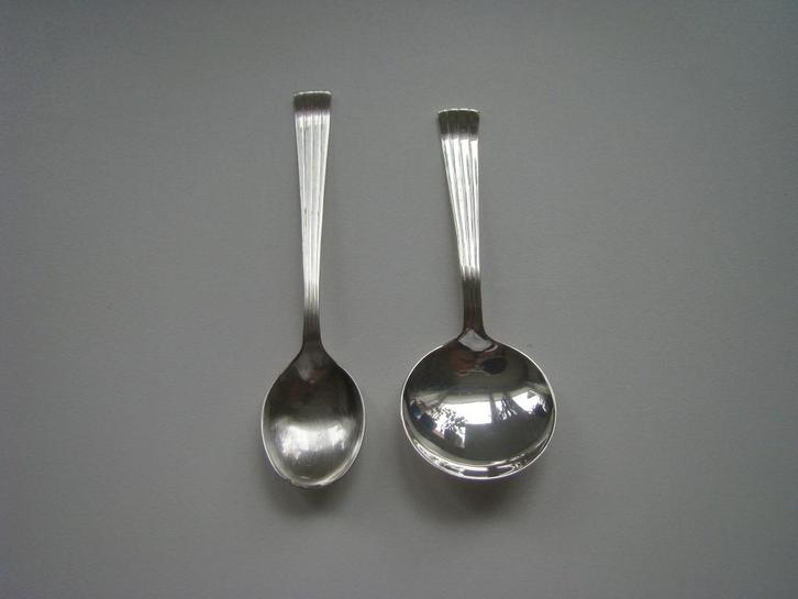 suikerschep en lepeltje H.Hooijkaas  DE  [34], Huis en Inrichting, Keuken | Bestek, Zo goed als nieuw, Los bestek, Zilver, Ophalen of Verzenden