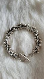 Massief zilveren armband DNA schakel bollen, Sieraden, Tassen en Uiterlijk, Armbanden, Ophalen of Verzenden, Zo goed als nieuw