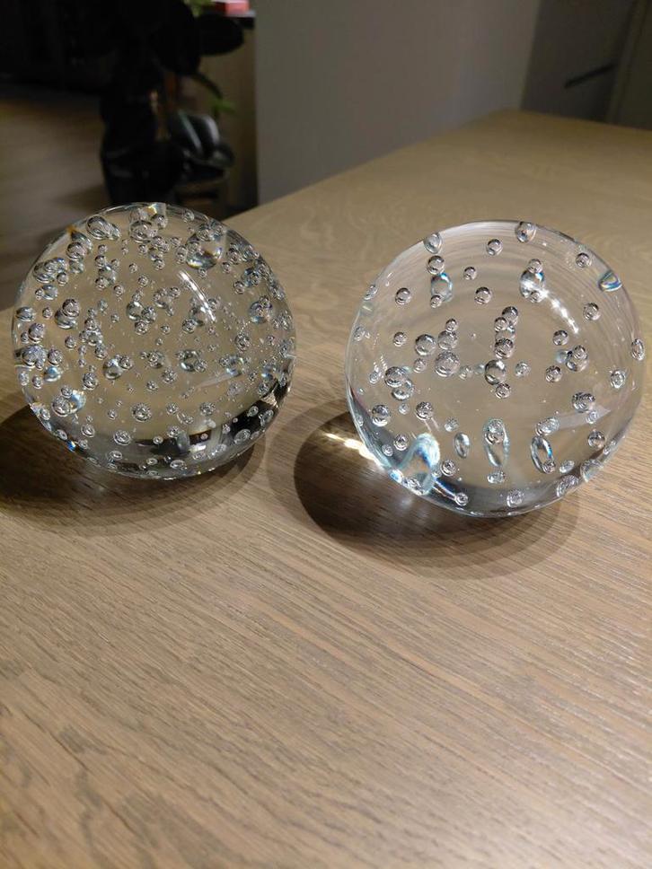 PRESSE-PAPIERS SPIJKERBOLLEN - F.MEYDAM - LEERDAM GLAS, Antiek en Kunst, Antiek | Glas en Kristal, Ophalen of Verzenden