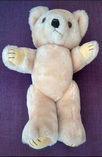Vintage Teddybeer Knuffel Beige Pluche 20cm Antiek Speelgoed beschikbaar voor biedingen