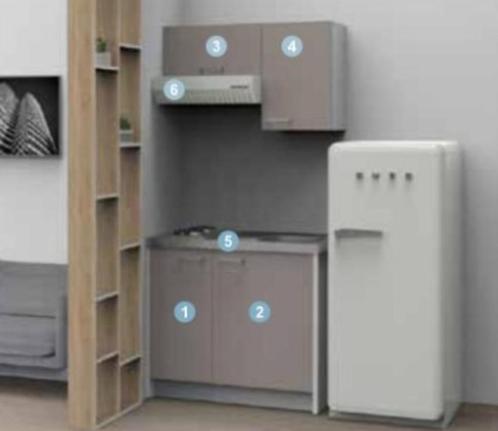 Minikeuken Moderna met RVS werkblad 1m x 0,60m, Huis en Inrichting, Keuken | Keukenelementen, Nieuw, Minder dan 100 cm, 50 tot 100 cm