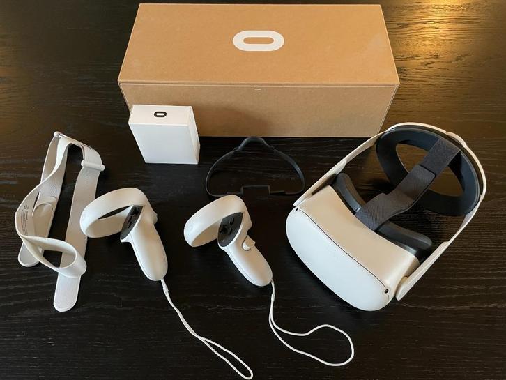 Oculus Quest 2 + Official Elite Strap – Zo Goed Als Nieuw, Spelcomputers en Games, Virtual Reality, Zo goed als nieuw, Overige platformen