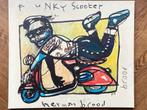 Herman Brood - Funky Scooter Zeefdruk EA, Antiek en Kunst, Kunst | Litho's en Zeefdrukken, Ophalen of Verzenden