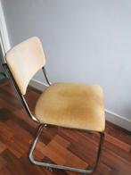 Buisframe stoel met corduroy ribstof (vintage), Huis en Inrichting, Stoelen, Ophalen, Gebruikt, Bauhaus, Overige kleuren