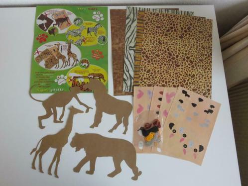 Dieren knutselen met sjablonen en animalprint papier, Hobby en Vrije tijd, Knutselen, Zo goed als nieuw, Knutselwerk, Ophalen of Verzenden