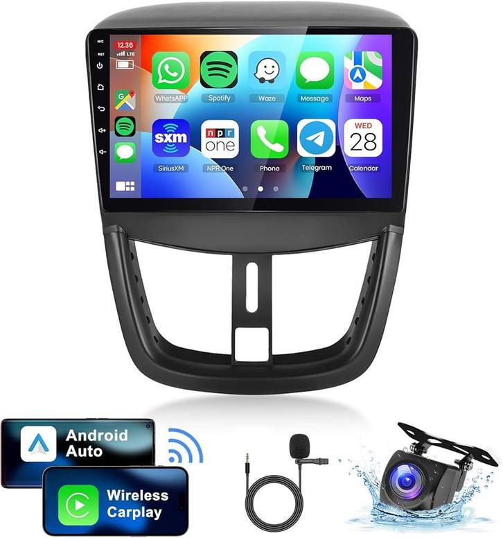 Peugeot 207 – CarPlay/Android Auto + Camera Inbouw, Auto diversen, Autoradio's, Zo goed als nieuw, Ophalen of Verzenden