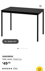 IKEA Sandsberg Tafel Zwart 110x67cm, Huis en Inrichting, Tafels | Eettafels, 100 tot 150 cm, Nieuw, Metaal, Rechthoekig