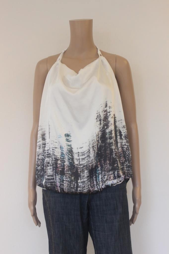 Summum roomwitte/bonte top maat 36, Kleding | Dames, Tops, Zo goed als nieuw, Maat 36 (S), Wit, Zonder mouw, Ophalen of Verzenden
